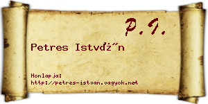 Petres István névjegykártya